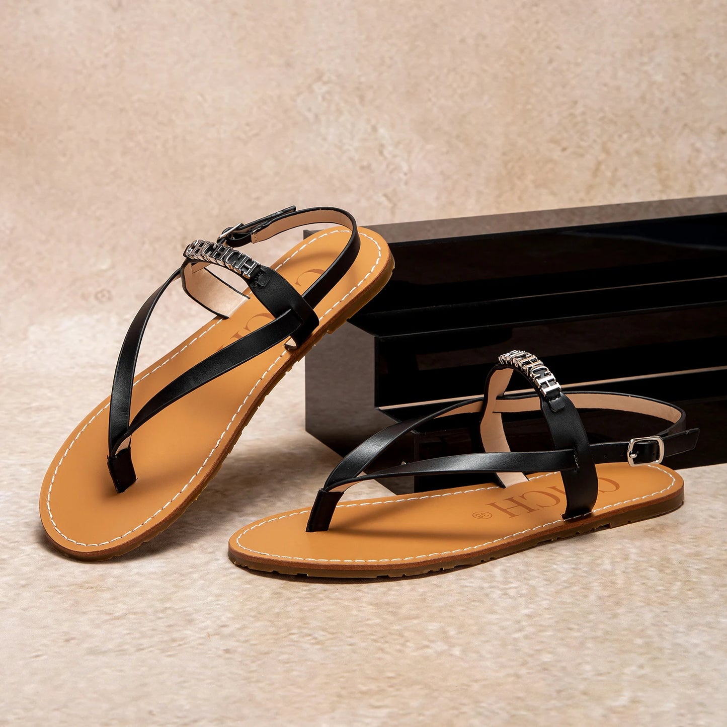 Ankle-Strap Flat Sandals