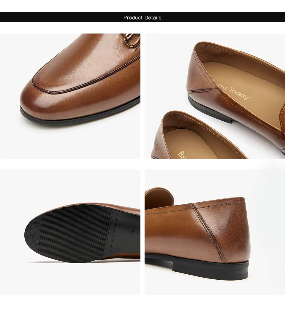 Genuine Leather Classic Loafers for Women