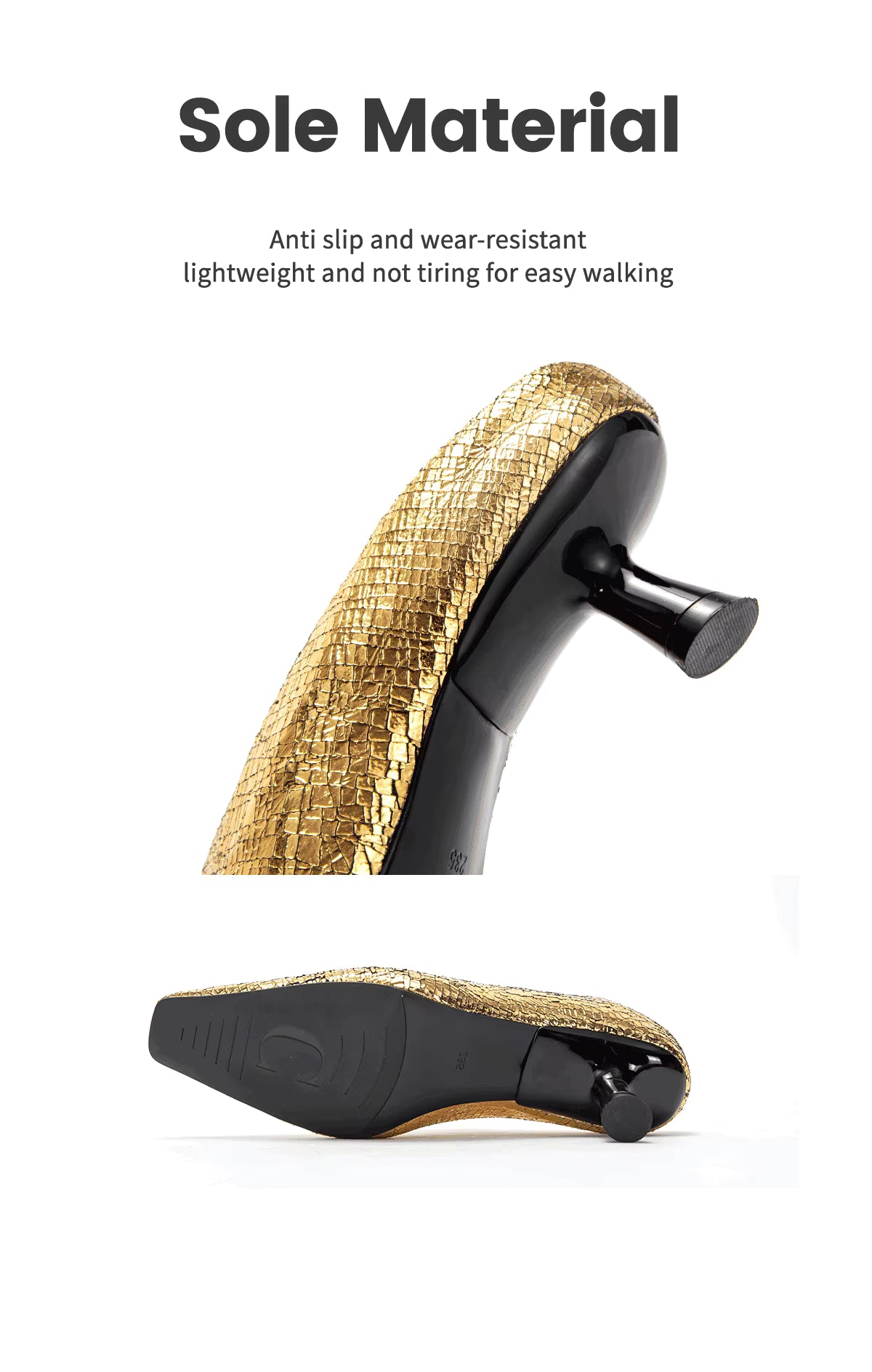 Croc-Texture Leather Mule Heels