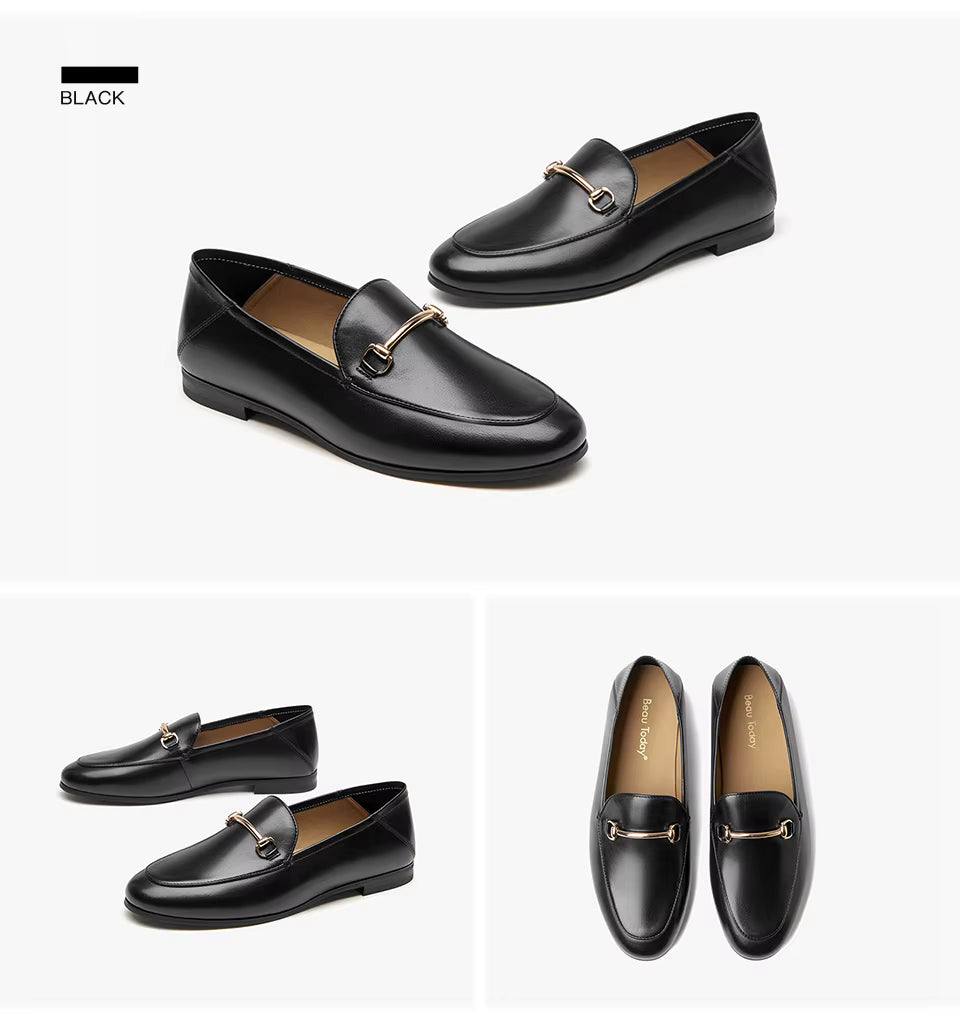 Genuine Leather Classic Loafers for Women