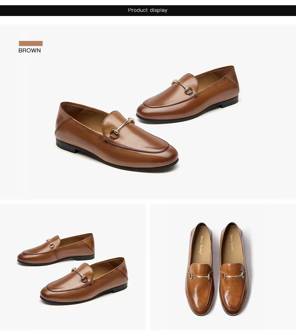Genuine Leather Classic Loafers for Women